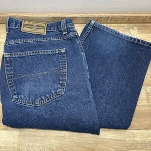 Anchor Blue Baggy Jeans Mens 42x32 Medium Wash Blue Vintage 90s Skater Denim